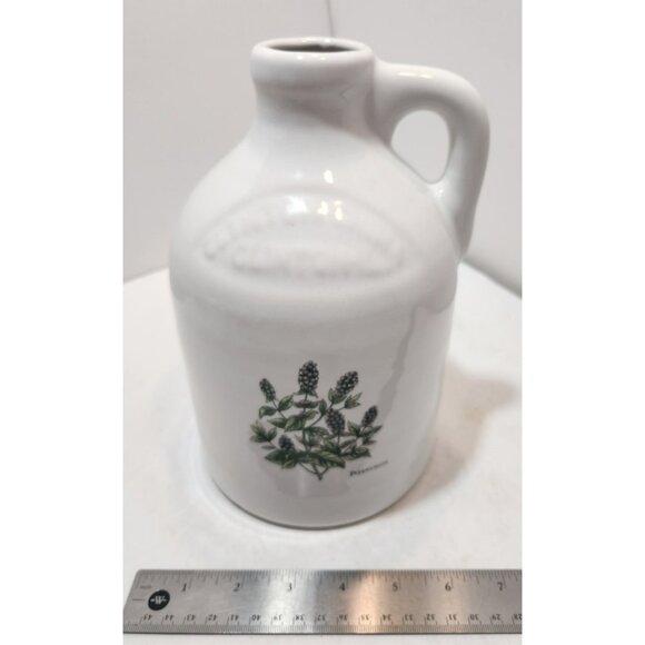 Vtg Harris Potteries Chicago White Stoneware 1/2 Gal Jug Peppermint French Chic - Picture 10 of 10